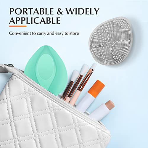 Face Scrubber Silicone Manual Exfoliator: Handheld Mini Facial Exfoliating Brush Soft Silicon Exfoliation Scrubby - Blackhead Pore Cleansing Massaging For Sensitive Skin, Christmas Gift 2Pack #TOP5