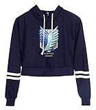 Material: Algodon, Poliester. WANHONGYUE Anime Ataque a los Titanes Attack on Titan Hoodie Sudaderas con Capucha Cortas Mujer Niña Pullover Crop Top Suéter Sweatshirt Blusa 2B48/19-M