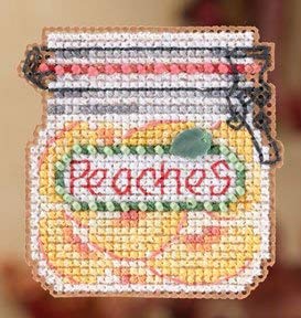 Image of Peaches Beaded Counted Cross Stitch Ornament Kit Mill Hill 2012 Autumn Harvest MH18-2203