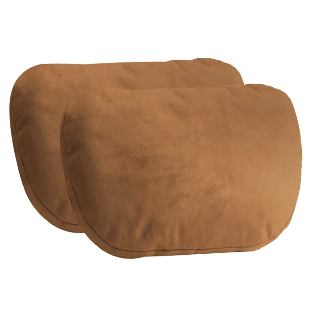 AutoE 2Pcs Car Seat Pillow Auto Headrest Comfortable Pillows for Travel Interior Accessories (Head, Brown)