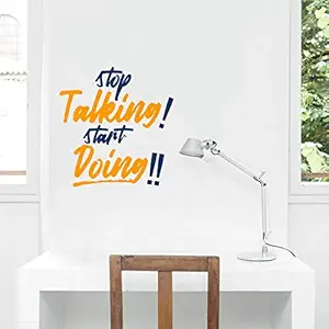 Decal O Decal Stop Talking Start Doing Motivational Quotes Wall Stickers (PVC Vinyl,Multicolour)