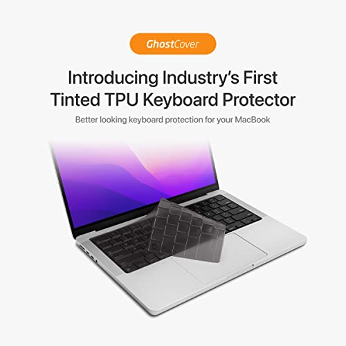 Image of GhostCover Original Premium Ultra Thin Keyboard Cover Protector, Compatible with 2021-2026 MacBook Pro 14 inch /16 inch M1-M5 Pro /Max, 2022-2026 M2-M5 MacBook Air 13 inch /15 inch, US ANSI Layout, Translucent