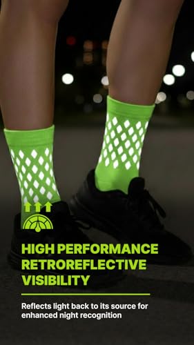 Image of ReflecToes Reflective Socks for cycling and running - 330 Candle Power High Visibility Night Safety Gear - Biomotion Support