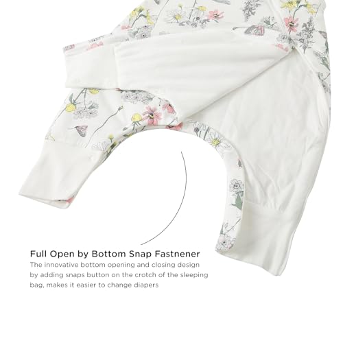 Image of Duomiaomiao 1.5 TOG Toddler Sleep Bag 36-48 Months 100% Cotton Four Season Side Open Zipper Baby Sleep Sack with Feet, Breathable Toddler Wearable Blanket