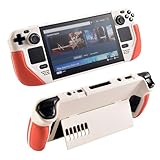 Funda de alta calidad para Steam Deck: la funda con soporte para Steam Deck proporciona una resistencia eficaz a caídas y capacidades a prueba de golpes. El borde de la funda protectora es de hasta 2,4 mm de grosor, mientras que la funda está a 1 mm por encima de la pantalla, evitando eficazmente caídas y roturas de la pantalla.