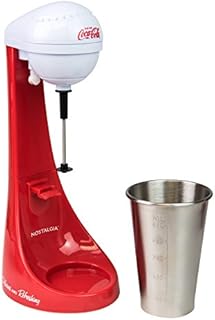 Nostalgia Two-Speed Electric Coca-Cola Limited Edition Milkshake Maker and Drink Mixer, Includes 16-Ounce Stainless Steel Mixing Cup and Rod, Red