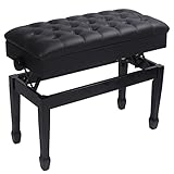 AKVOMBI Adjustable Duet Piano Bench with Storage, PU Leather Heavy Duty Double Keyboard Bench with...