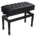 AKVOMBI Adjustable Duet Piano Bench with Storage, Curved Legs Piano Stool Bench, Keyboard Duet Benches, Padded Cushion Seat, Solid Sturdy Wooden Legs, Black 14