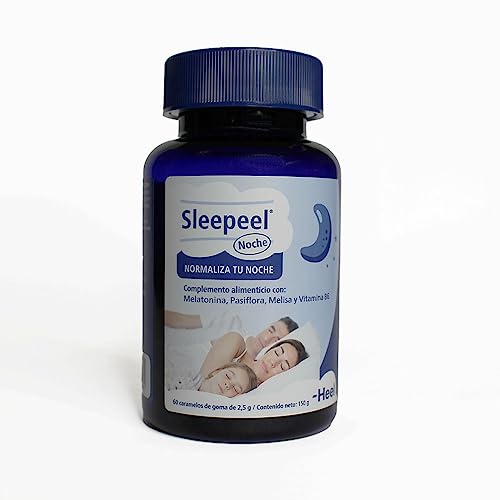 Sleepeel Noche – Gummies con melatonina, pasiflora, melisa y vitamina B6 – 60 gummies sabor frambuesa y arándano – Rutina nocturna y bienestar antes de dormir
