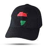 Africa Unite! (RBG): Black Embroidered Adjustable Pan-African Baseball Cap