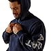 Ariat Rebar Lightweight Logo Hoodie, Navy Heather/Alloy, X-Large