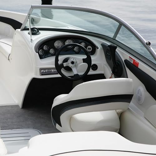 Image of Scosche ACM5B Universal Marine Radio Cover - Water Resistant Boat Dash Radio Protector Shield with Spring Loaded Flip-Up Retractable Door, Single DIN Marine Stereo Kit - Durable Boat Accessory - Black