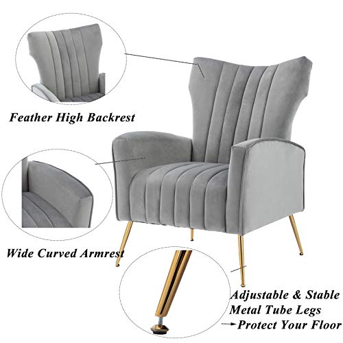Sillón Plegable Terciopelo Gris miniatura 6
