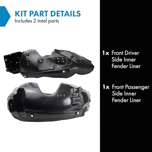 Image of TRQ Front Inner Fender Liner Set Compatible with 2003-2011 Ford Crown Victoria Mercury Grand Marquis 2003-2004 Marauder FO1248122 FO1249122