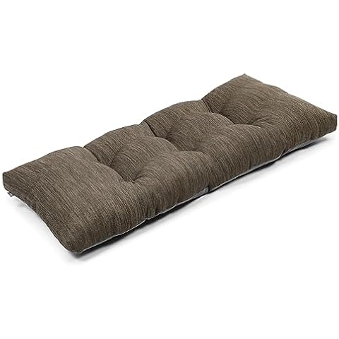 baibu 40 Inch Classic Solid Color Bench Cushion with Ties, Super Soft Indoor Outdoor Rectangle Bench Seat Cushion Standard Size Foam Pad with Non-Slip Bottom - One Pad Only (Brown, 40x15x3in) Cover