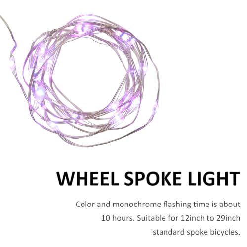 Luz LED para rueda de bicicleta recargable RGB multicolor con cable de acero 2
