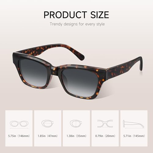 Trendy Square Sunglasses Womens - Retro Vintage UV Protection Fashion Sun Glasses4