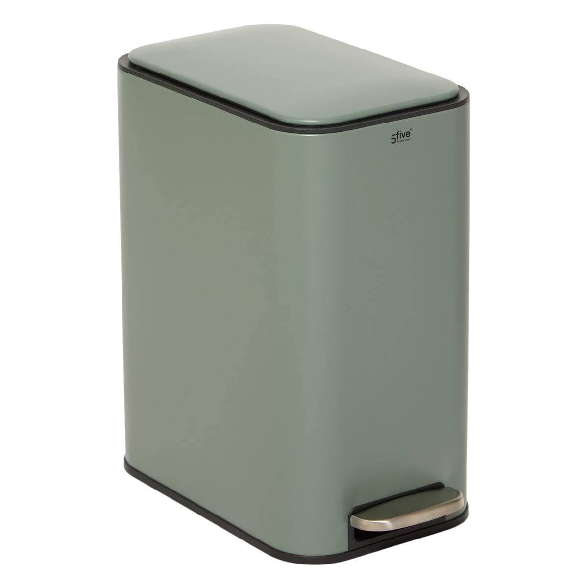 5five - poubelle slim rectangulaire à pédale delta 20l vert