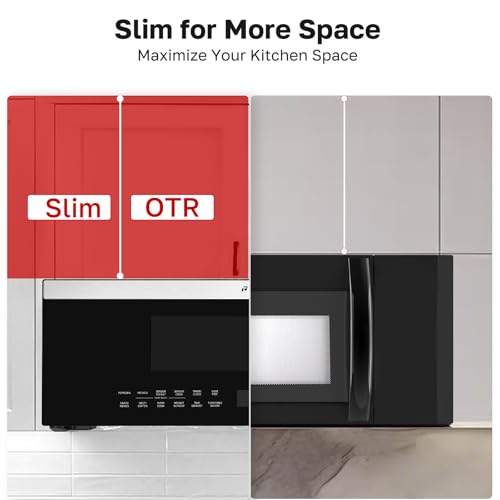 Image of ThermoMate 30 inch Over the Range Low Profile Microwave Oven with Sensor Cooking, 1.2 Cu.Ft Slim, 1000 Cooking Watts, Voice Control, Multi-Stage Cooking, 400 CFM