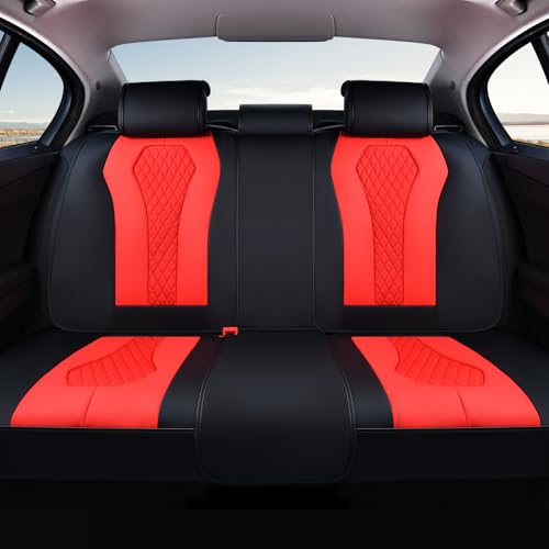 Image of Coverado Car Seat Covers, Rear Car Protectors, Leather Seat Covers, 3-Piece Waterproof Automotive Seat Covers for Back Seats Universal Fit for SUVs & Cars, All-Weather Protection