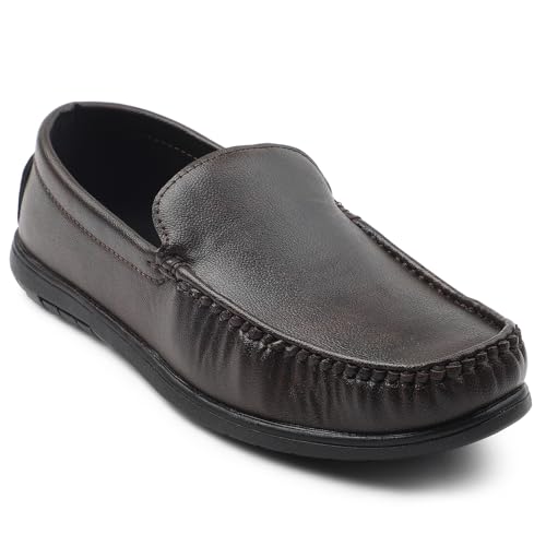 Image of Liberty Fortune CLASSIK-1E Loafer Shoes for Men - Brown, Black, Non-Lacing Casual Formal Slip-On Loafers Stylish Shoes Ideal for Office, Party, Wedding, Kurta - Comfortable Lightweight