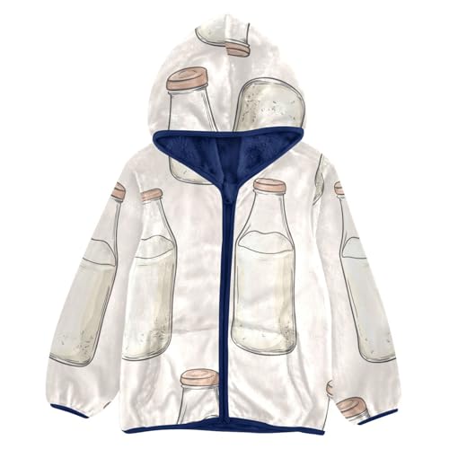 Milk Girls Fleece Jacket Girls Fall Jacket Girls Zip Up Hoodie Girls Sherpa Jacket 2-10T