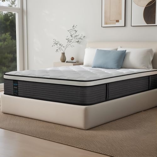 12 Inch Hybrid Queen Mattress with Cooling Gel Memory Foam & Pocket Springs