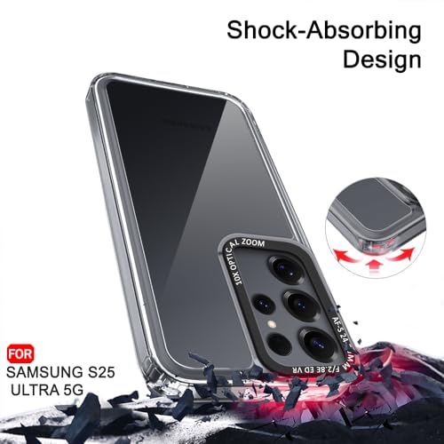Image of TheGiftKart Hybrid Shockproof Back Cover Case for Samsung Galaxy S25 Ultra 5G | Stylish Camera Border | Electroplated Buttons | Crystal Clear Hard Back Cover Case (TPU & PC, Smoked Bumper)