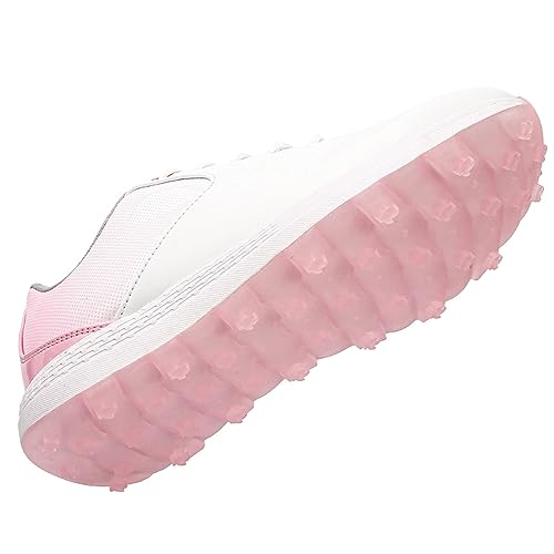 Zapatos de golf de cuero para mujer con diseño impermeable y suela cómoda sin pinchos 4