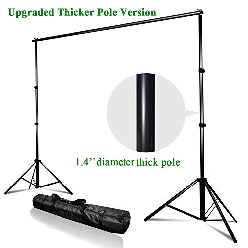 Kshioe Upgraded Background Stand,8.5ft-10ft Adjustable Heavy Duty Backdrop Support System Kit with Carry