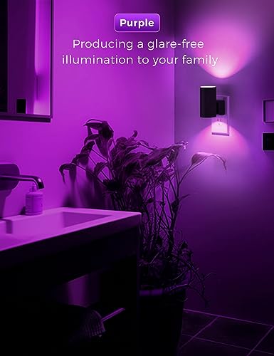 image for L LOHAS LED [2 Pack] Halloween Purple Night Light, Light Plug in with 