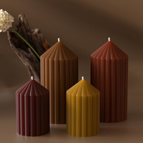 2 Pack Stripe Cylinder Pillar Spiral Candle Resin Mold – Resin Casting Silicone Molds for Home Decor & Candle Making Wave Spiral Mold