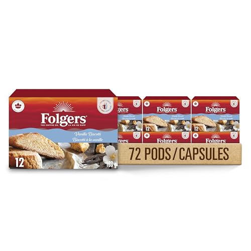 Folgers Gousses café vanille biscotti tasse unique 72 pcs