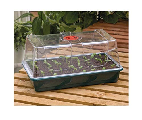 Invernadero interior profesional de altura extra Britten and James. Base de bandeja de semillas estándar con tapa transparente alta. Control de ventilación simple y efectivo Cover