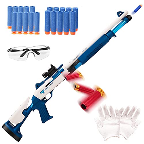 Airsoft Toy Gun Blaster for Nerf Guns Soft Foam Bullet Darts, XM1014 Air Powered Shell Ejecting Spring Rifle Shotgun for Kids Boys, Shell Thrown Foam Dart Pistols for Outdoor Activities Shooting Games
