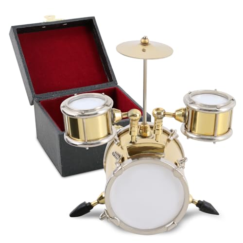 EASTROCK Mini Drum Model - Mini Musical Instrument Drum Ornament Drummer Gift Musical Gift Dollhouse Home Decoration