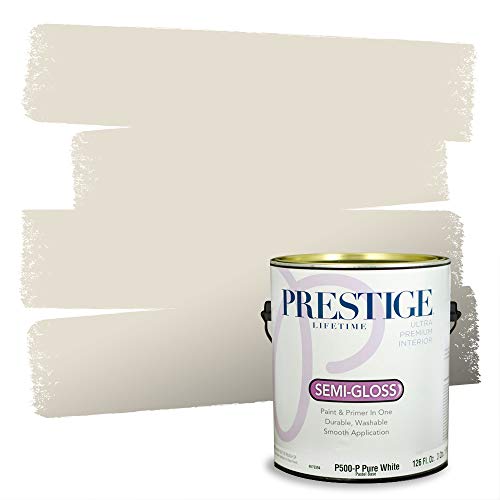 PRESTIGE Paints P500-P-SW7011 Interior Paint and Primer in One, 1-Gallon, Semi-Gloss, Comparable Match of Sherwin Williams Natural Choice, 1 Gallon, SW246-Natural