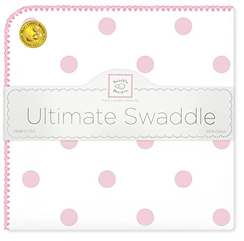 SwaddleDesigns Large Receiving Blanket, Ultimate Swaddle for Baby Boys, Girls, Softest US Cotton Flannel, Best Shower Gift, MADE in USA, Pink Big Dots, Mom’s Choice Winner,Pink, White,42 x 42 Inch,SD-356P SwaddleDesigns Large Receiving Blanket, Ultimate Swaddle for Baby Boys, Girls, Softest US Cotton Flannel, Best Shower Gift, MADE in USA, Pink Big Dots, Mom’s Choice Winner,Pink, White,42 x 42 Inch,SD-356P