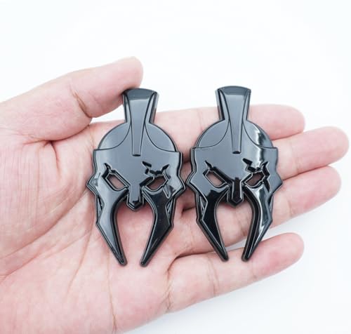 Pair Set Gladiator Emblems 3D Custom Badges Right and Left Side Tailgate Fender Stickers Replacement for Gladiator Universal Car Vehicle, Truck, Motorcycle Door Window Decoration (Gloss Black)