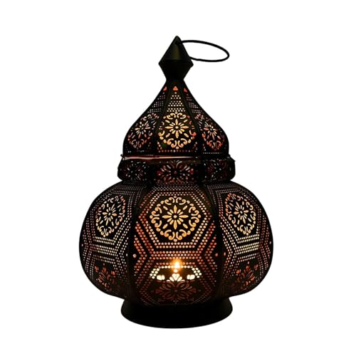 Orientalische Laterne aus Metall Maha Schwarz 28cm | orientalisches...