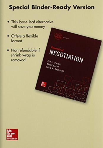 Loose-Leaf for Essentials of Negotiation 1259389421 Book Cover