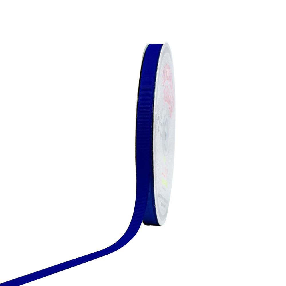 Creative Ideas Solid 3/8-Inch Grosgrain Ribbon, 50-Yard, Royal Blue