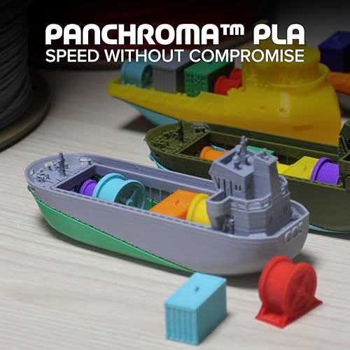Image of Polymaker Panchroma PLA Grey 3D Printer Filament, 1.75mm, 1kg Spool, Easy to Print, High Speed Printing, Tangle Free, AMS Compatible, Perfect for Toys, Decor, Miniatures, Models & Cosplay