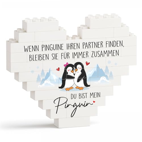 Craftique Valentinstagsgeschenk für Ihn Sie, Ich Liebe Dich Geschenke für Männer Frauen, Herzförmig Pinguin Decoration, Jahrestag Geschenk für Ihn Sie, Geschenke für Freund Freundin Ehemann Ehefrau