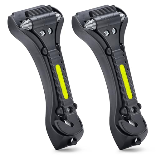 THINKWORK Car Window Breaker, Glass Breaker, Window Breaker Seatbelt Cutter, 2-in-1 Car Safety Hammer with One Second Emergency Glass Hammer, Safety Emergency Car Escape Tool for Car, Office, Home