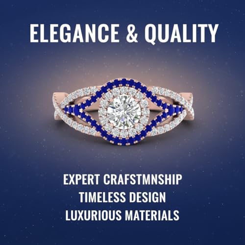 Image of Choose Your Gemstone Round Twisted Pave Double Halo Diamond CZ Ring Yellow Gold Plated Round Shape Double Halo Engagement Ring for Women, and Ladies US Size 4 to 12