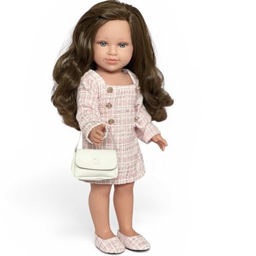 Vêtements de poupée de 45,7 cm en tweed rose avec sac et chaussures MBD