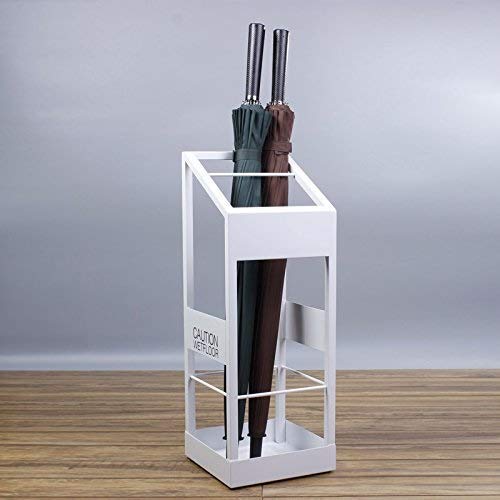 Porte-Parapluie Étagère Ménage Multifonction Blanc Métal pour Hall - 4