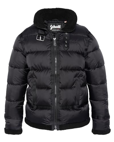 Schott NYC Homme Idak Jacket, Noir/noir, M EU