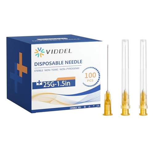 100 Pack 25 G 1.5 inch Needle for Science Laboratory, Refilling Liquid, Inks, Individually Packaged